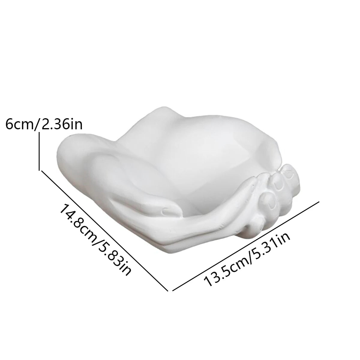 Hand of Grace™ Resin Jewelry & Key Bowl White