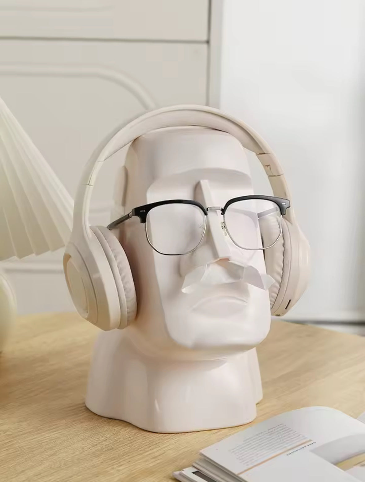 “The Moody Head" Statement Tissue Holder