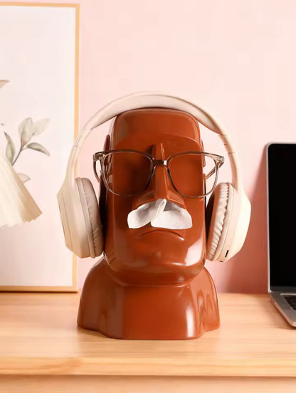 “The Moody Head" Statement Tissue Holder