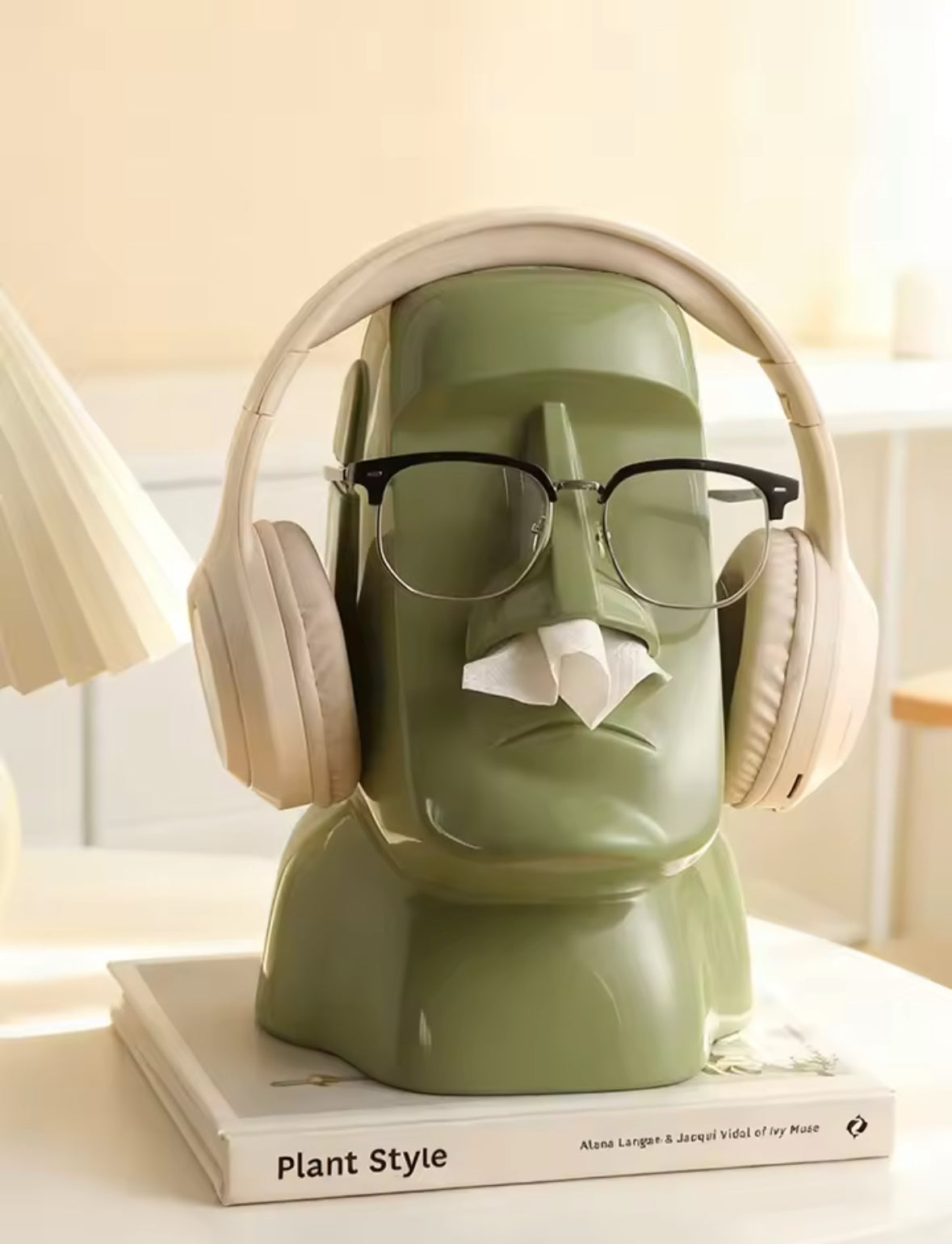 “The Moody Head" Statement Tissue Holder