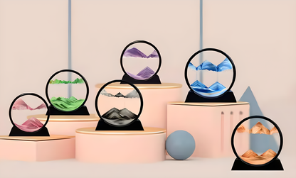 Black 3D Flowing Sand Sculpture