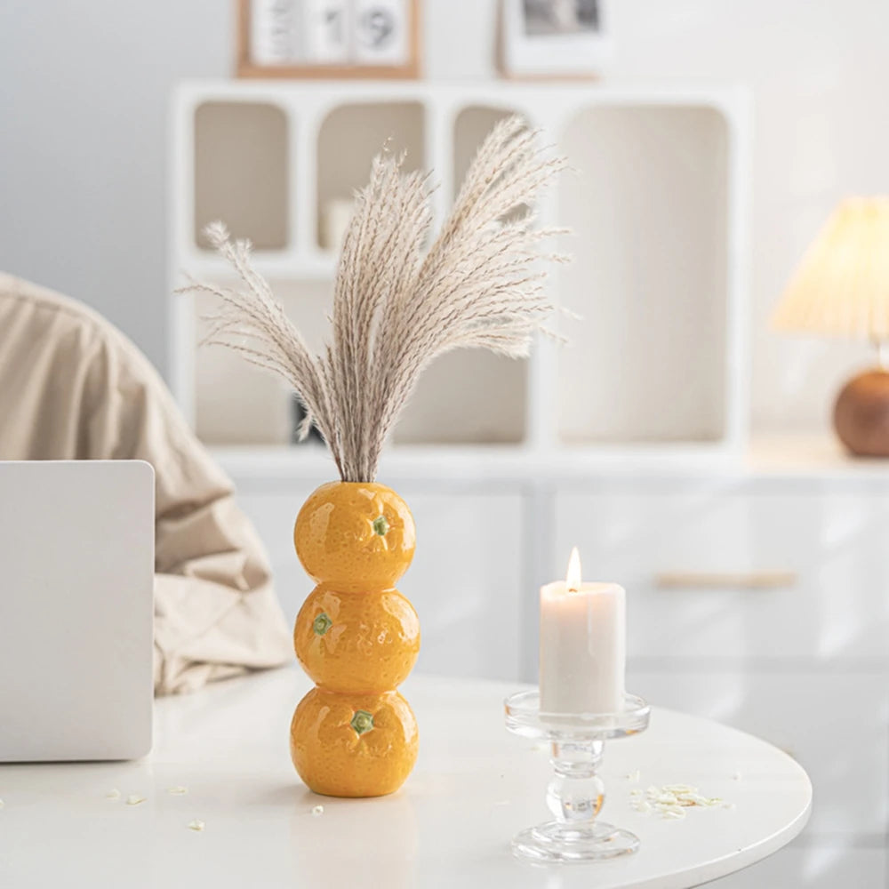 Stacked Fruit Statement Vase