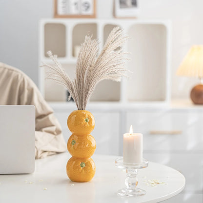 Stacked Fruit Statement Vase