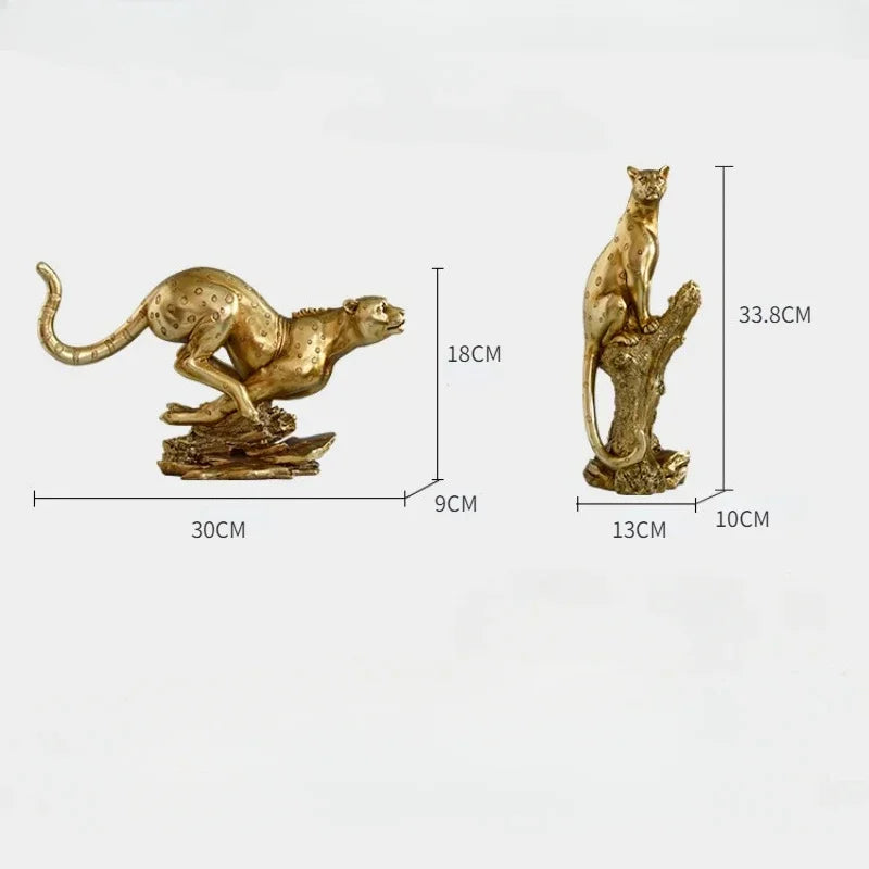 Golden Leopard Statement Sculpture