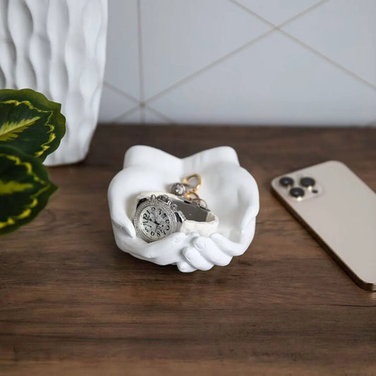 Hand of Grace™ Resin Jewelry & Key Bowl White