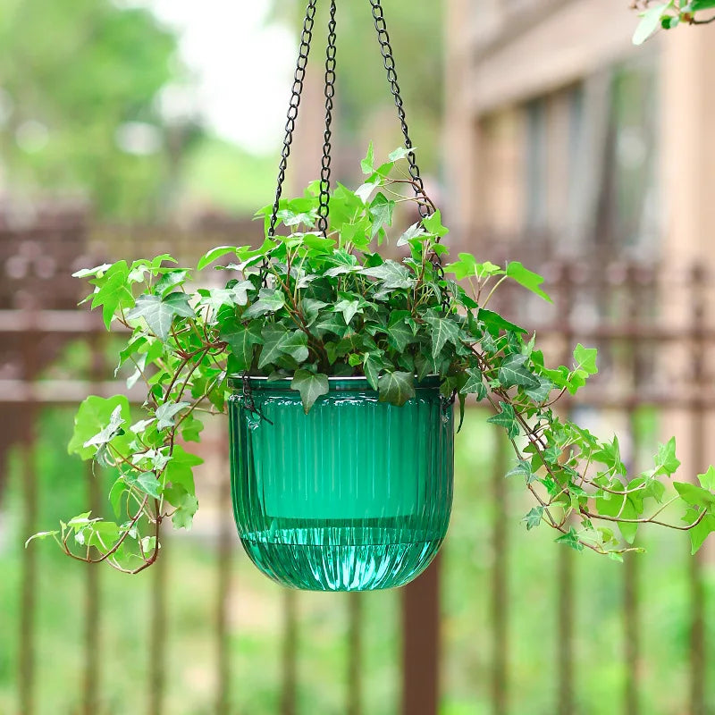 Self-Watering Hanging Glass-Look Planter