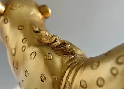 Golden Leopard Statement Sculpture