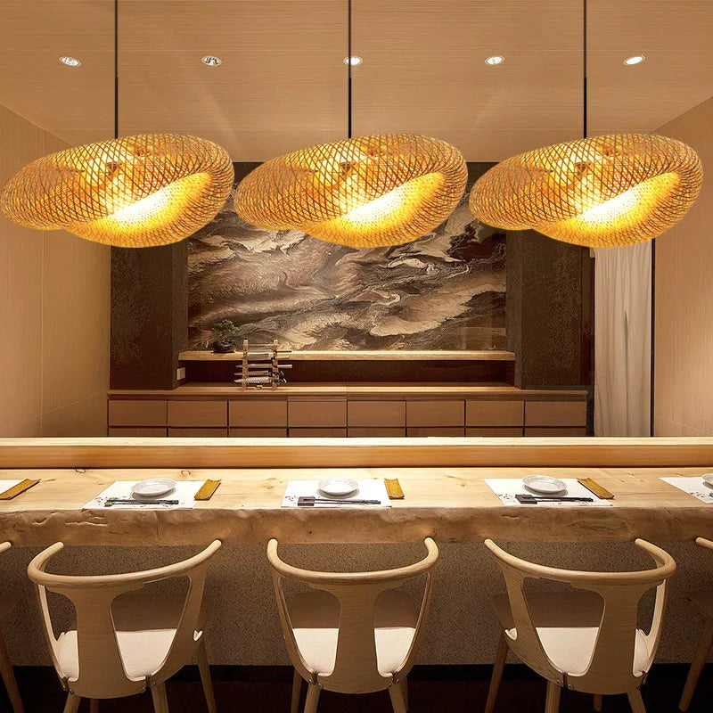Solara™ Handwoven Bamboo Pendant Light