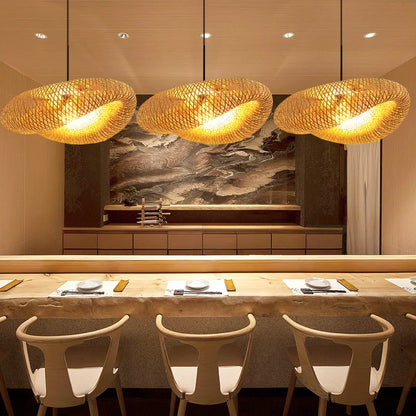 Solara™ Handwoven Bamboo Pendant Light