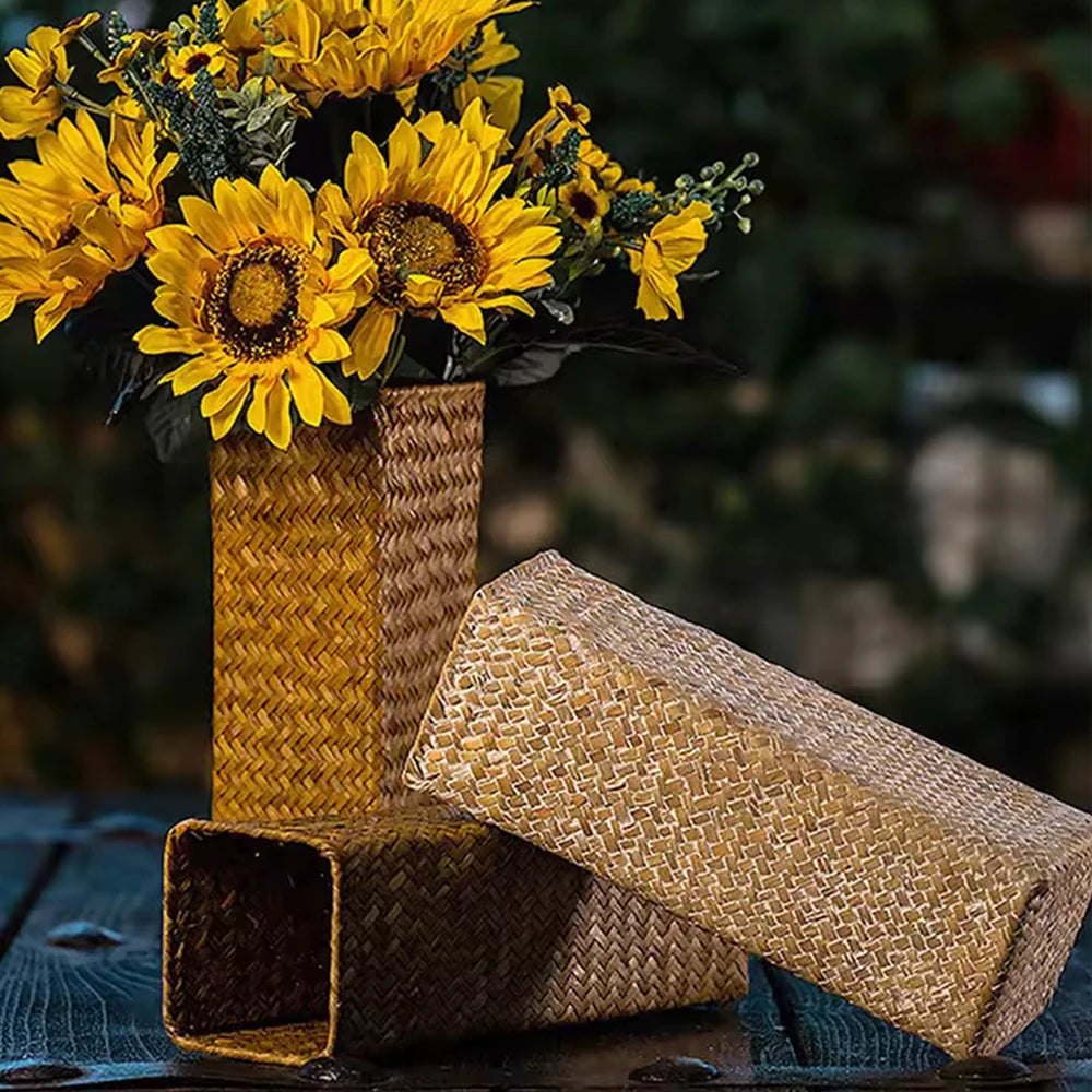Natural Wicker Vase for Dried Flowers & Floral Arrangements