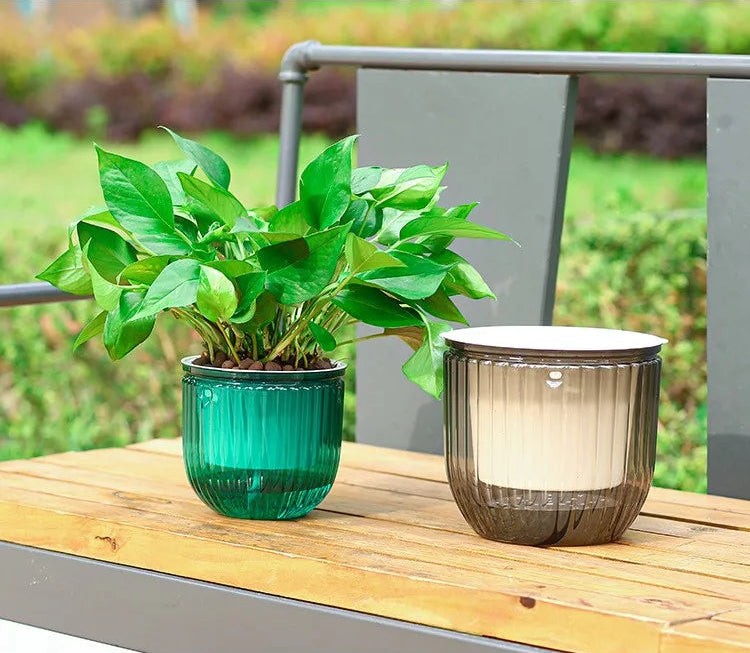 Self-Watering Hanging Glass-Look Planter