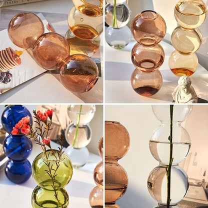Stacked Bubble Glass Vas