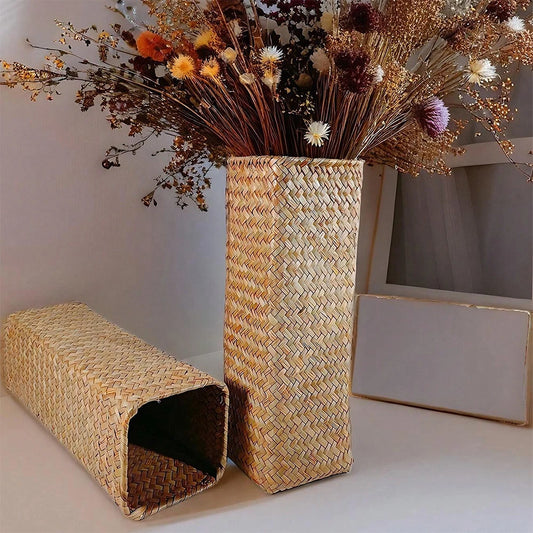 Natural Wicker Vase for Dried Flowers & Floral Arrangements