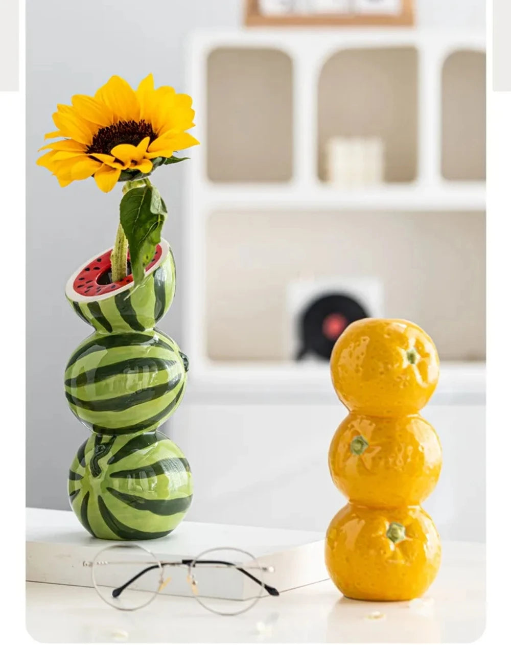 Stacked Fruit Statement Vase