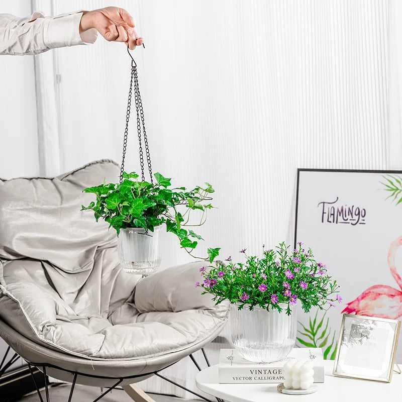 Self-Watering Hanging Glass-Look Planter