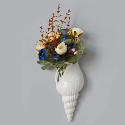 Ceramic Conch Wall Vase