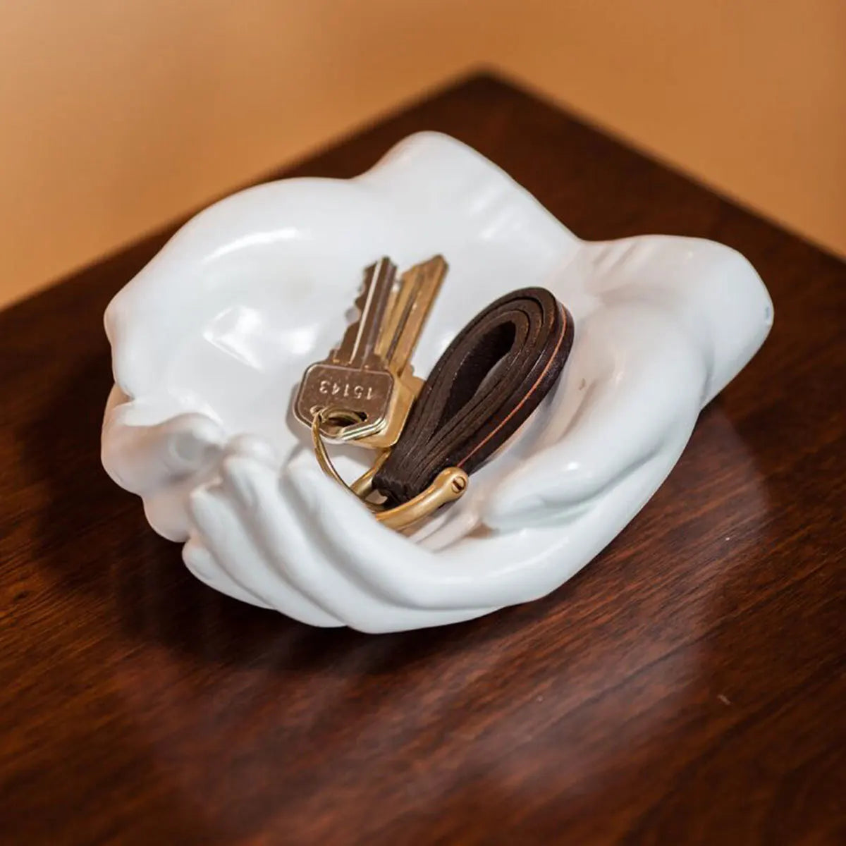 Hand of Grace™ Resin Jewelry & Key Bowl White