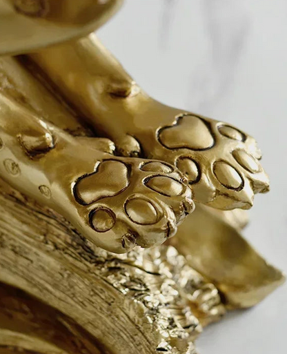 Golden Leopard Statement Sculpture
