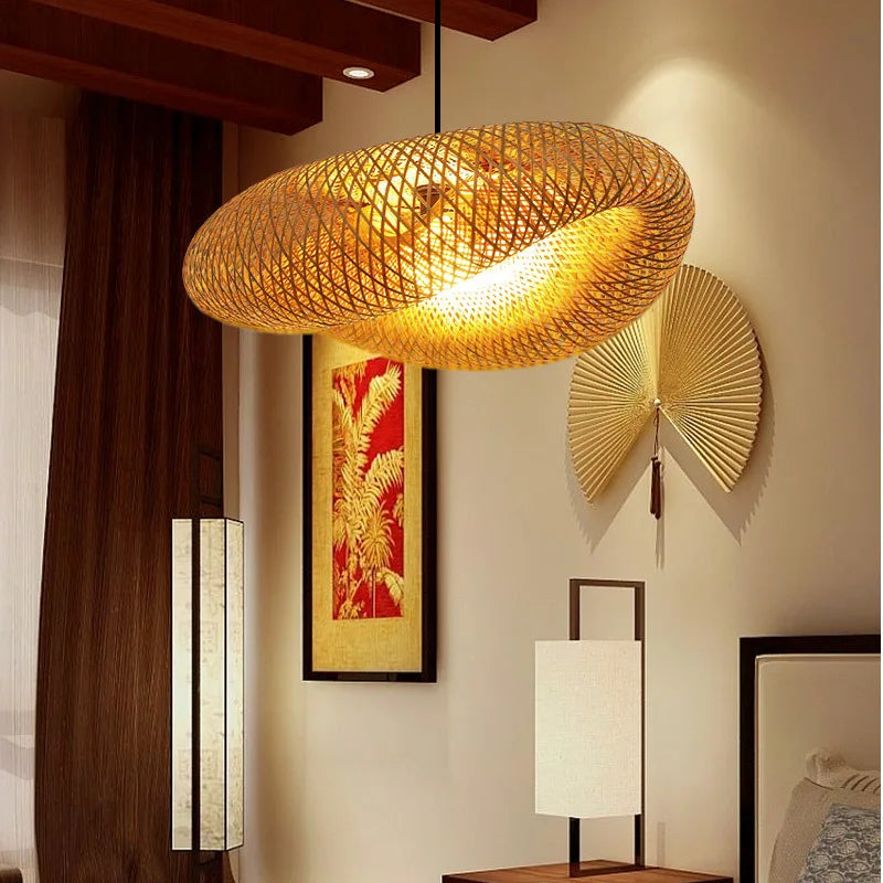 Solara™ Handwoven Bamboo Pendant Light