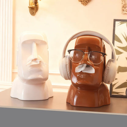 “The Moody Head" Statement Tissue Holder