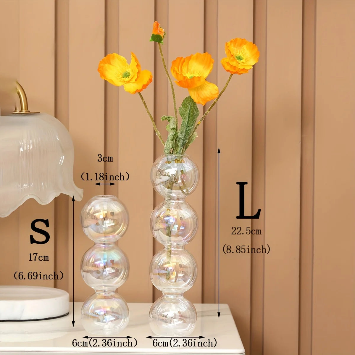 Stacked Bubble Glass Vas