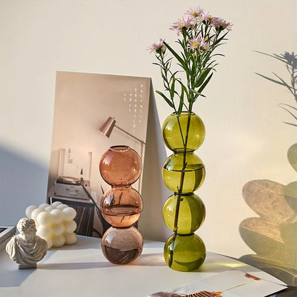 Stacked Bubble Glass Vas