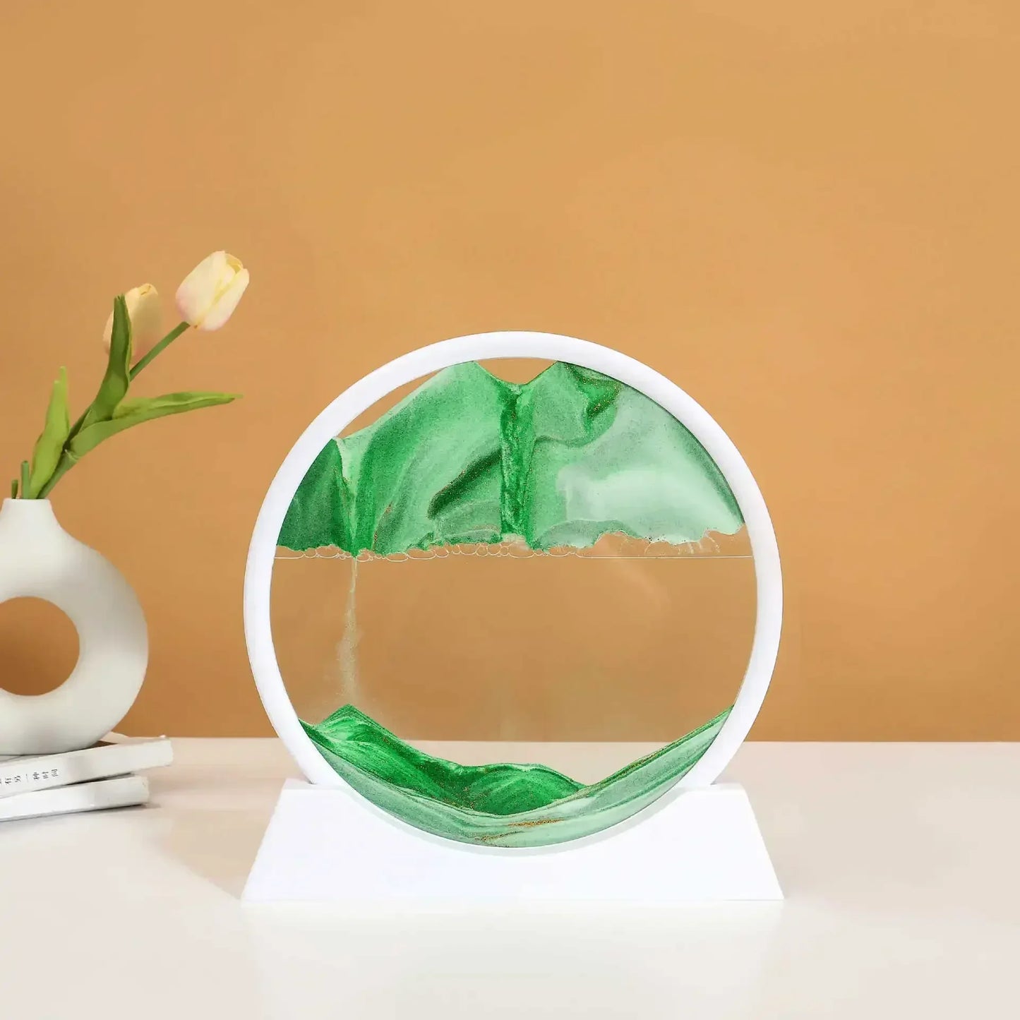 White 3D Flowing Sand Sculpture