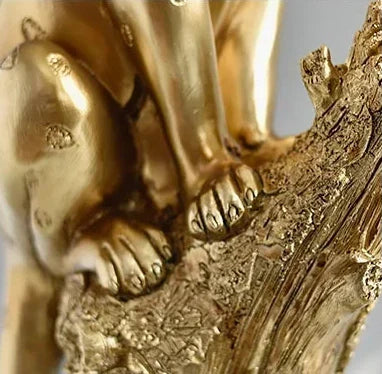 Golden Leopard Statement Sculpture