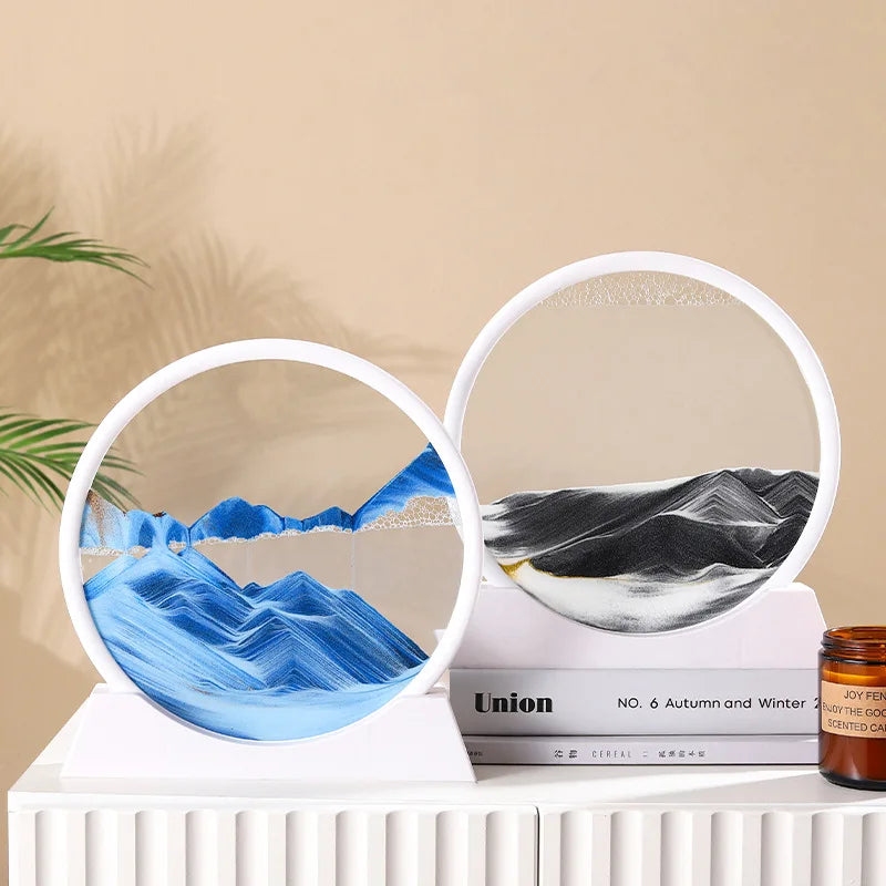 White 3D Flowing Sand Sculpture