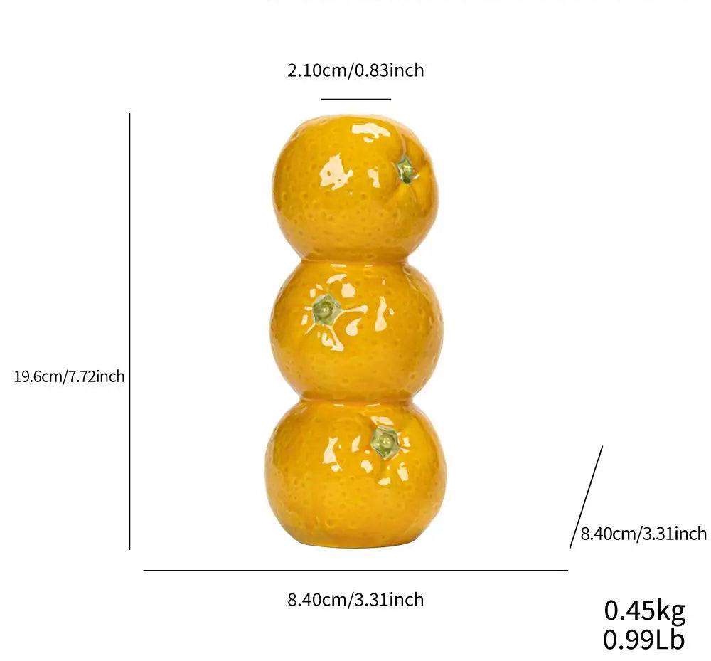 Stacked Fruit Statement Vase