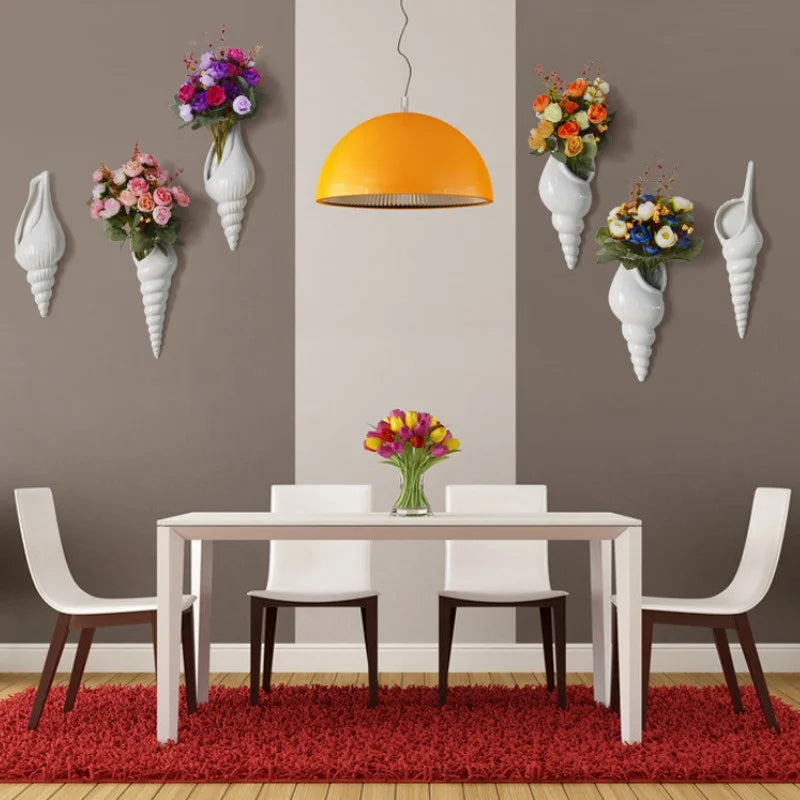 Ceramic Conch Wall Vase