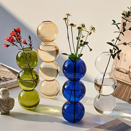 Stacked Bubble Glass Vas