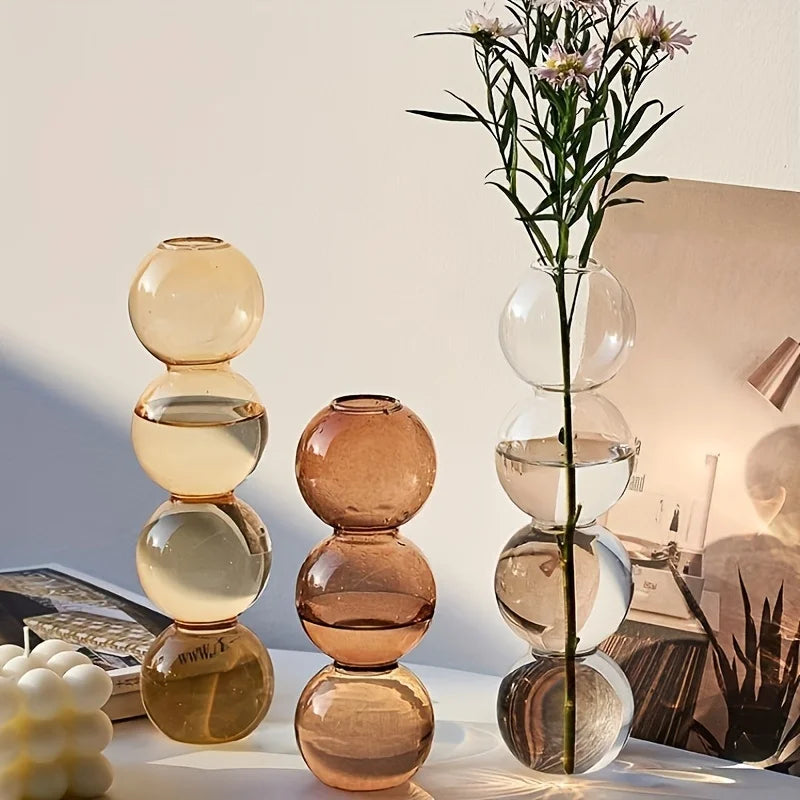 Stacked Bubble Glass Vas