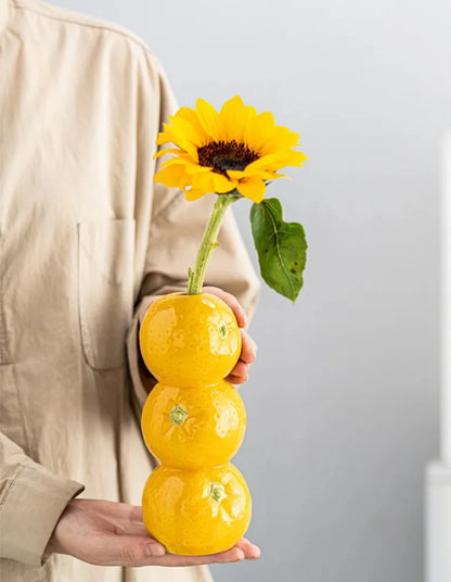 Stacked Fruit Statement Vase