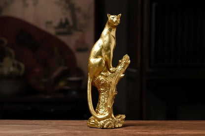 Golden Leopard Statement Sculpture