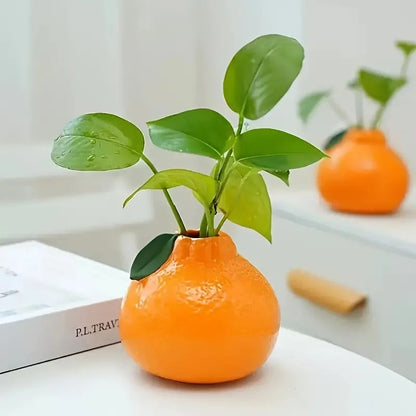 Juicy Orange Ceramic Vase | Minimalist Desk & Shelf Decor