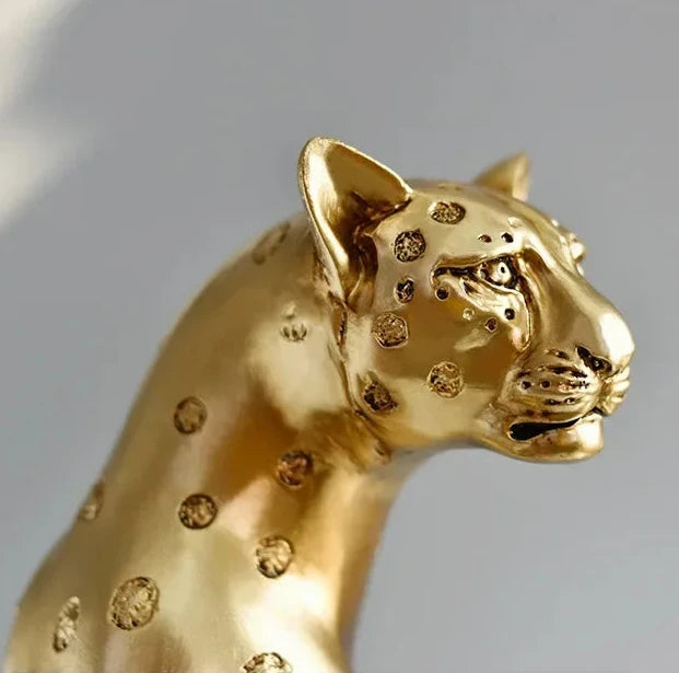 Golden Leopard Statement Sculpture
