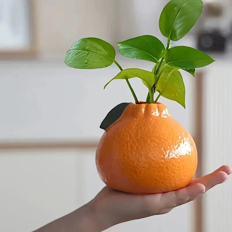 Juicy Orange Ceramic Vase | Minimalist Desk & Shelf Decor