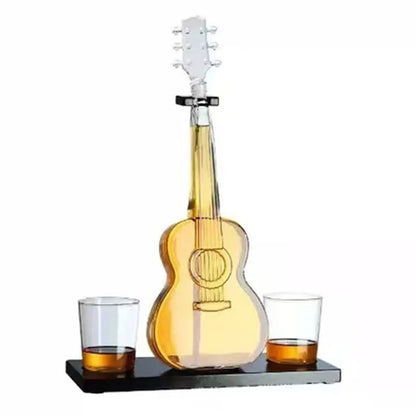 🎸 Guitar Glass Decanter Set with Wooden Stand