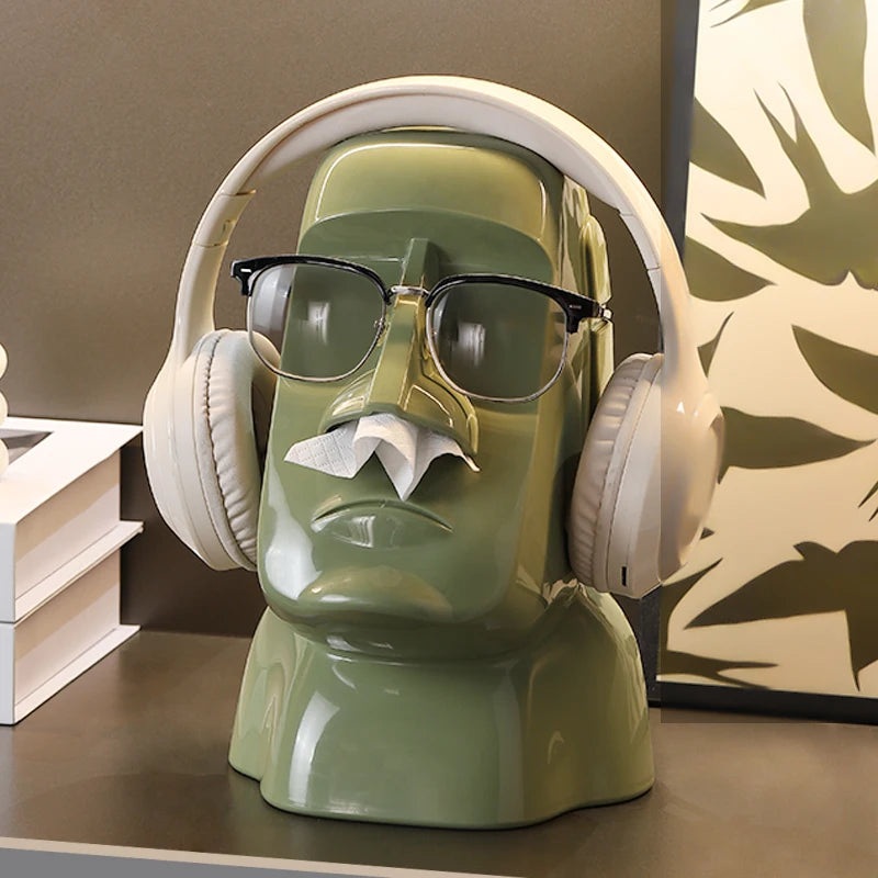 “The Moody Head" Statement Tissue Holder