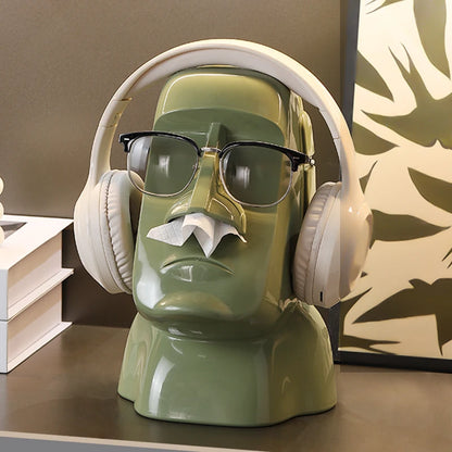 “The Moody Head" Statement Tissue Holder