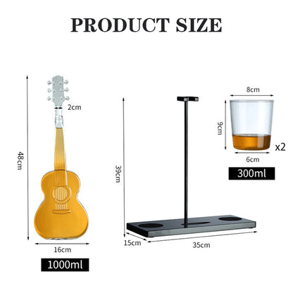 🎸 Guitar Glass Decanter Set with Wooden Stand