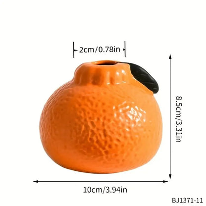 Juicy Orange Ceramic Vase | Minimalist Desk & Shelf Decor