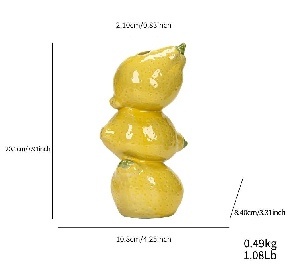 Stacked Fruit Statement Vase