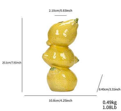 Stacked Fruit Statement Vase