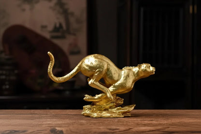 Golden Leopard Statement Sculpture