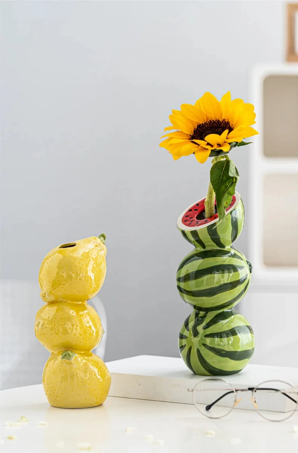 Stacked Fruit Statement Vase