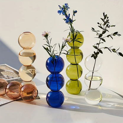 Stacked Bubble Glass Vas