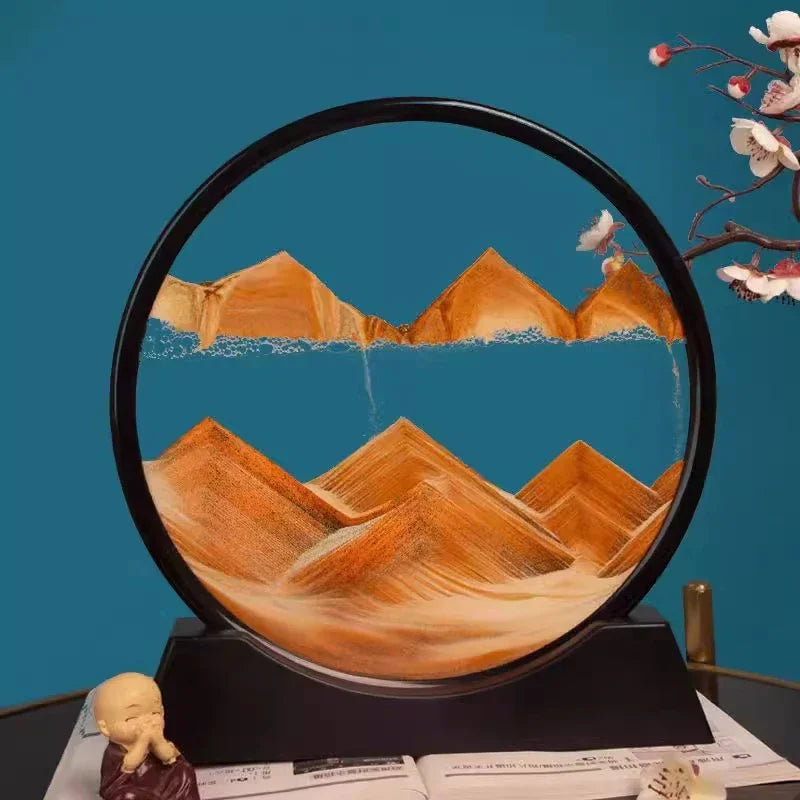 Black 3D Flowing Sand Sculpture