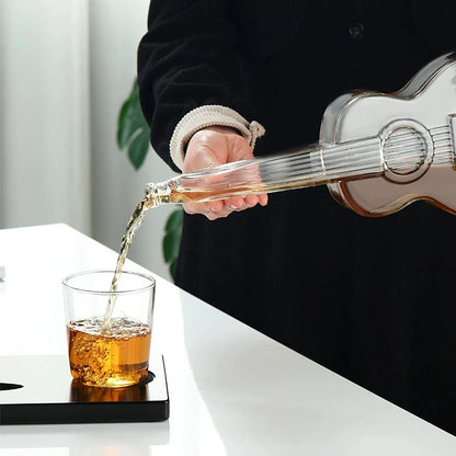 🎸 Guitar Glass Decanter Set with Wooden Stand